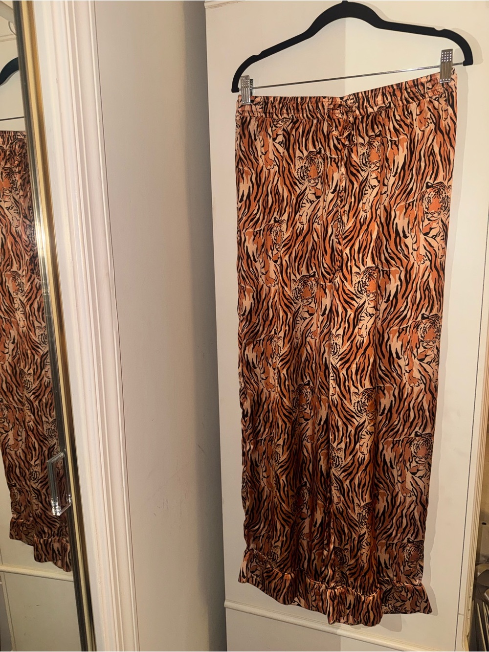 Show Me Your MuMu Orange and Black Tiger-Print Maxi Skirt